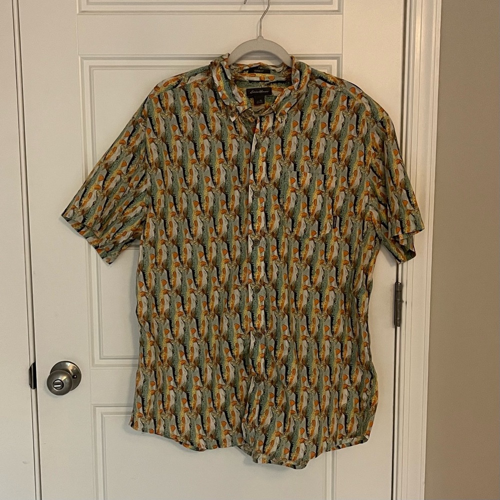 SALE Eddie Bauer Men’s Fish Button Down Shirt | XL